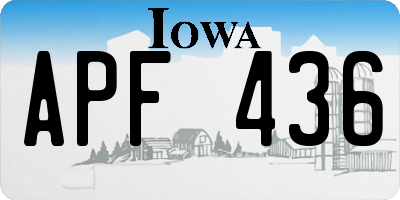 IA license plate APF436