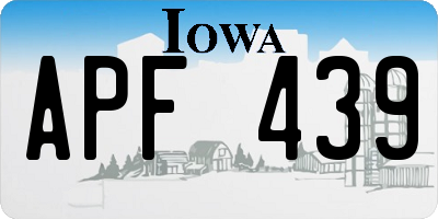 IA license plate APF439