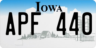 IA license plate APF440