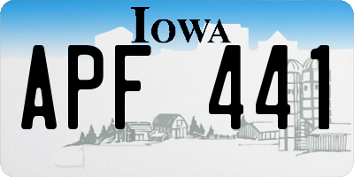 IA license plate APF441