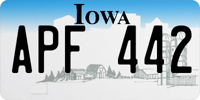 IA license plate APF442