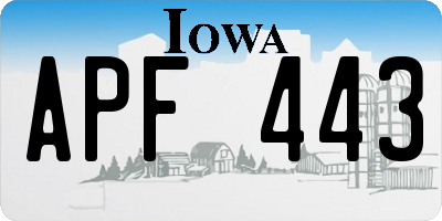IA license plate APF443