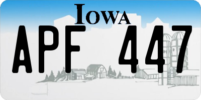 IA license plate APF447