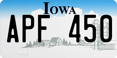 IA license plate APF450