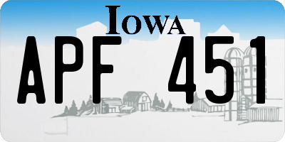 IA license plate APF451