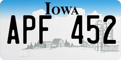 IA license plate APF452