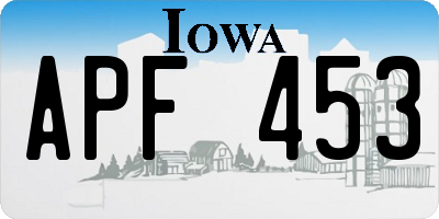 IA license plate APF453