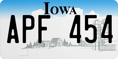 IA license plate APF454