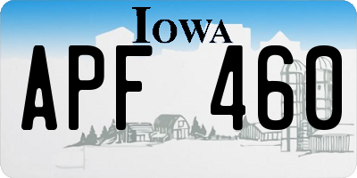 IA license plate APF460