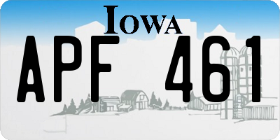 IA license plate APF461