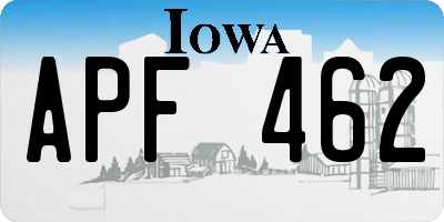 IA license plate APF462
