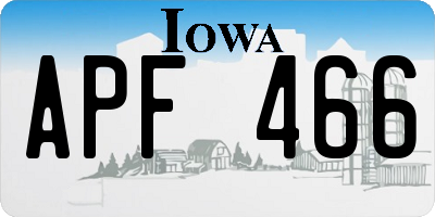 IA license plate APF466