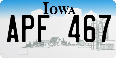 IA license plate APF467