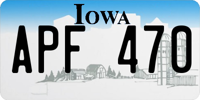 IA license plate APF470