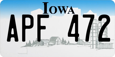 IA license plate APF472