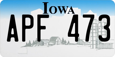 IA license plate APF473