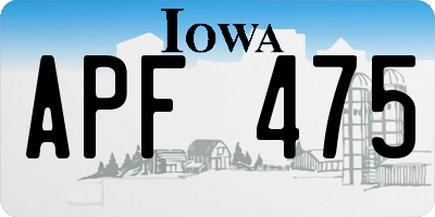 IA license plate APF475