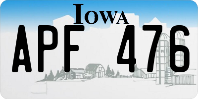 IA license plate APF476