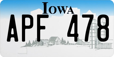 IA license plate APF478