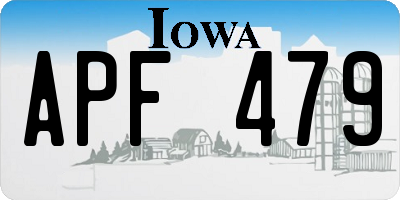 IA license plate APF479