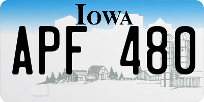 IA license plate APF480