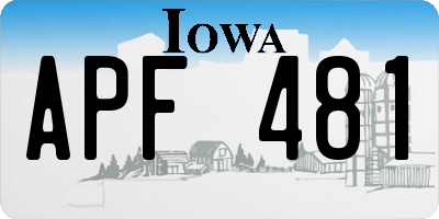 IA license plate APF481