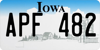 IA license plate APF482