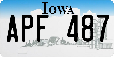 IA license plate APF487