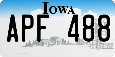 IA license plate APF488