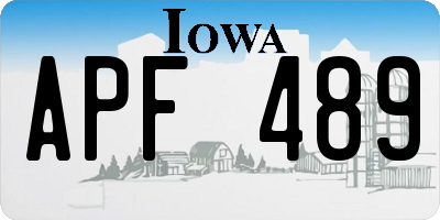 IA license plate APF489