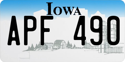 IA license plate APF490