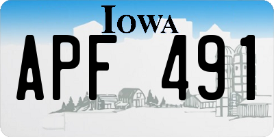 IA license plate APF491