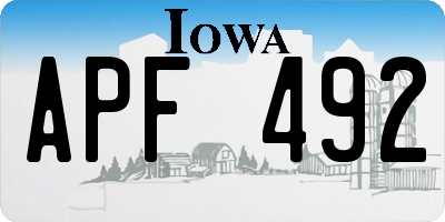IA license plate APF492