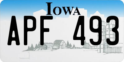 IA license plate APF493