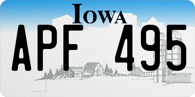IA license plate APF495