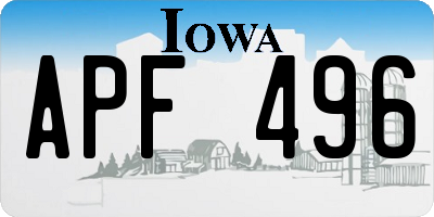 IA license plate APF496