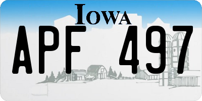 IA license plate APF497