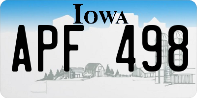 IA license plate APF498