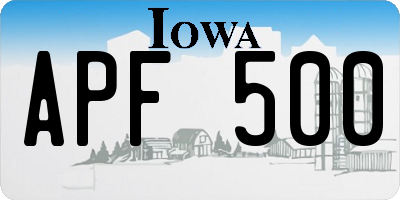 IA license plate APF500