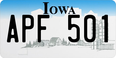 IA license plate APF501