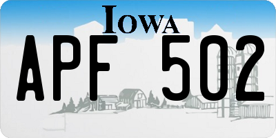 IA license plate APF502