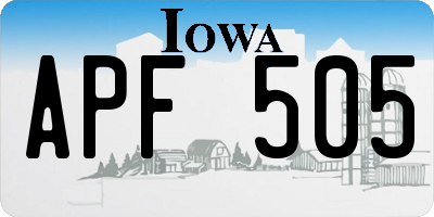IA license plate APF505