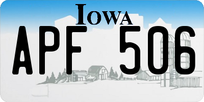IA license plate APF506