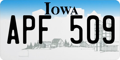 IA license plate APF509
