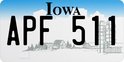 IA license plate APF511