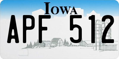 IA license plate APF512