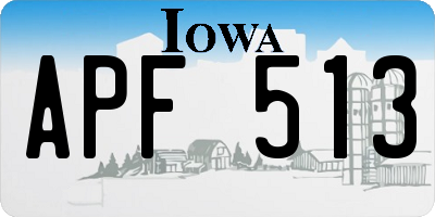 IA license plate APF513