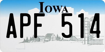 IA license plate APF514