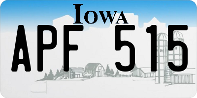 IA license plate APF515