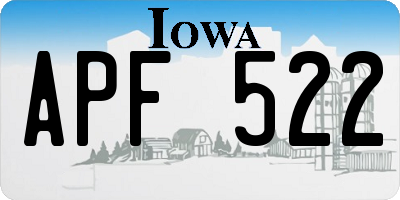 IA license plate APF522